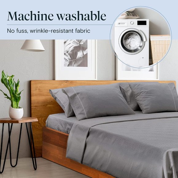 LuxClub 6 PC Sheet Set Sheets Deep Pockets 18" Eco Friendly Wrinkle Free Sheets - Picture 9 of 11